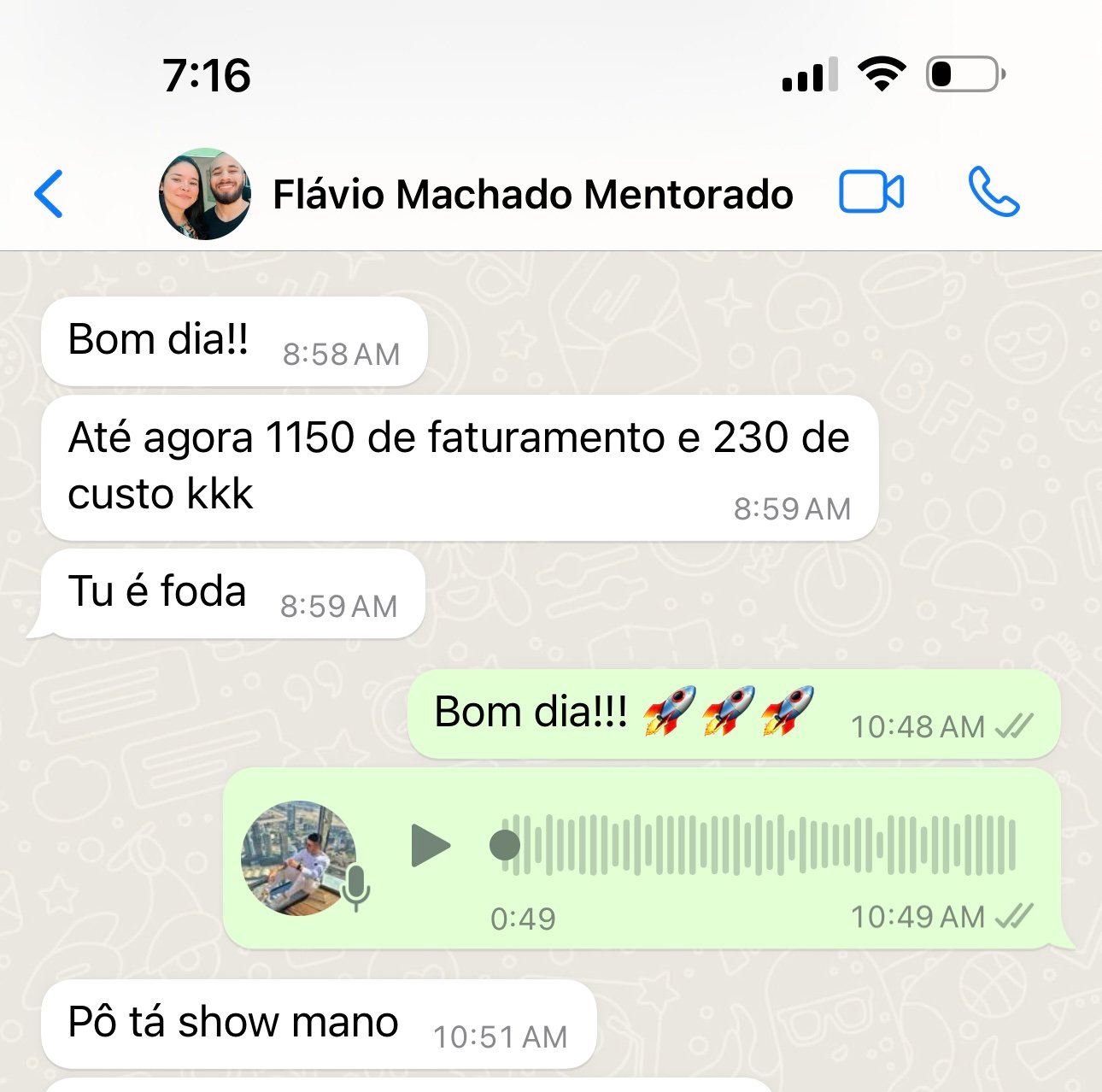 1.150 faturados investindo 230 reais